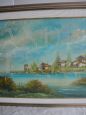 Armando Ballanti - painting with a lake landscape