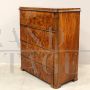 Antique Biedermeier dresser in walnut briar with drop-down top