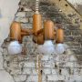Design chandelier by Hustadt Leuchten in wood, 1980s
