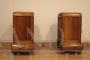 Pair of Art Deco walnut nightstands