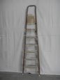 Vintage iron and wooden ladder from the 70s