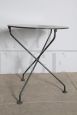 Garden bistro table in green lacquered iron, 19th century