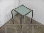 Vintage stool in iron and green formica, Italy 1960s