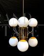 Modern antique chandelier attributed to Stilnovo with yellow structure