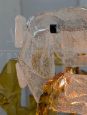Chandelier with stems in transparent and amber Murano glass, 1970s