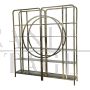 Art Deco style bookcase in chrome-gilded metal and smoked glass