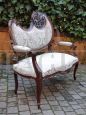 Antique Liberty Art Nouveau living room with sofa and two armchairs