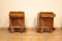 Pair of Art Deco walnut nightstands
