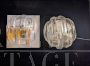 Pair of transparent and amber Murano glass sconces, 1970s