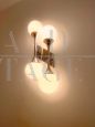 Vintage wall light in chromed metal and blown glass, Italy 1970s