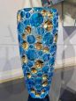 Light blue Murano glass vase with gold