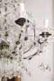 Antique Art Nouveau chandelier in tin and crystal, 20th century