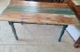 Rustic country dining table with recycled wood