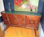 1950s sideboard with light blue glass top