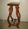 Vintage vase holder in walnut wood with lyre legs