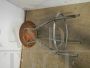 Fixed industrial vintage stool with footrest