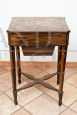 Antique Napoleon III work table inlaid with precious exotic woods