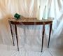 19th century antique style console table with marble top and pin legs