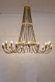 Vintage gold brass waterfall chandelier with 25 lights