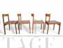 Set of 4 Cassina chairs in beech and brown leather, Italy 1970s   