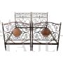 Pair of antique single beds in wrought iron, 19th century