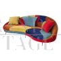 Glamorous curved multicolor color block three seater sofa