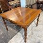 Antique extendable farmhouse Tuscan table in solid walnut, 19th century