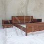 Vintage walnut bed by Stilwood, 1960s