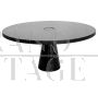 Round dining table by Angelo Mangiarotti Eros series in black Marquina marble