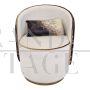 Art deco style tub armchair with ponyskin backrest