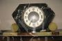 Art deco table clock in marble