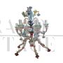 Multicolored Murano glass table lamp with 6 light points