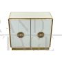 White Murano glass sideboard with jewel handles, 1980s