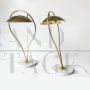 Pair of vintage brass and marble table lamps, 1970s
