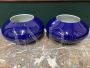 Pair of vintage Chinese cobalt blue bowl vases           