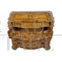 Antique chest of drawers in walnut briar with drop-down desk top, Italy late 19th century