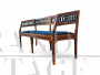 Neoclassical style bench in walnut with maple inlays