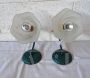Pair of Rossini flower-shaped wall lamps in satin glass