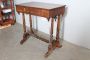 Antique Charles X inlaid writing table in walnut and maple, 1830