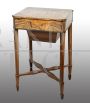 Antique Napoleon III work table inlaid with precious exotic woods