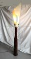 Floor lamp in stained wood with parchment lampshade, 1970s
