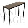 Iron console with brown leather top