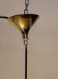 1970s drop suspension light in brass and glass