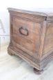 Antique 17th century solid walnut storage bench chest