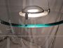 70s pendant light with cut glass plate