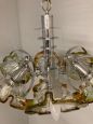 Mazzega chandelier from the 70s with 7 Murano glass flowers lights
