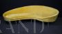 Vintage yellow sofa with a shaped line