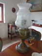 Table lamp from the early 1900s in brass and glass  