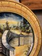 Antique Cantagalli ceramic plate with landscape, late 19th century