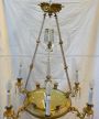 Antique Austrian chandelier in etched glass from the early 20th century
